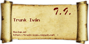 Trunk Iván névjegykártya